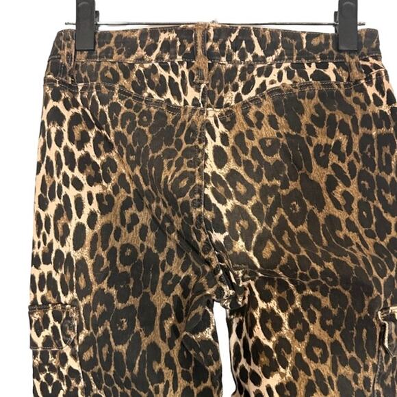 Ashley Mason Tan & Black Leopard Animal Print Cargo Skinny Pants Women Sz 5/27 - Picture 9 of 13